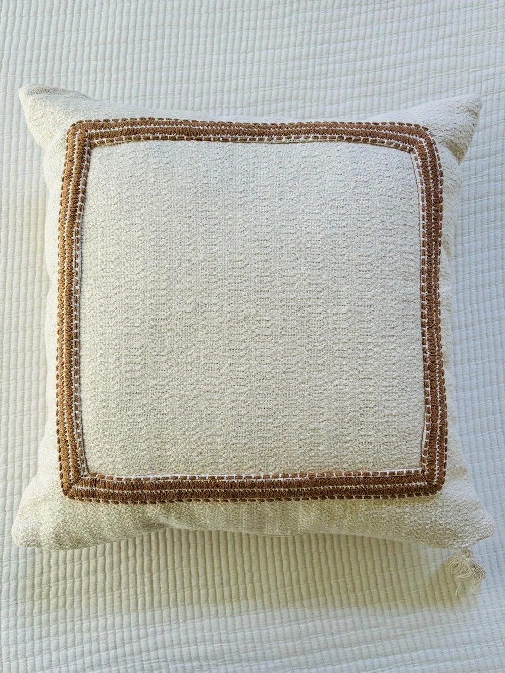 Threshold Designed with Studio McGee Embroidered Frame Square Throw Pillow NWT